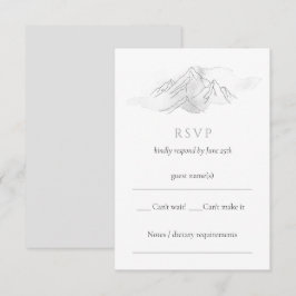 Cartão RSVP Casamento Cênico de Montanha de Cores de Água Simp