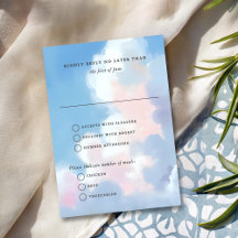 Casamento Céu Azul Pintado Elegante Nuvens Cor-de-