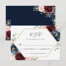 Casamento Chic Burgundy Blush Blue Floral Greenery