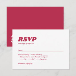Cartão RSVP Casamento Chic Minimalista Negrito Retro Viva Mage
