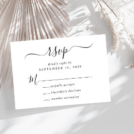 Cartão RSVP Casamento Chic Script