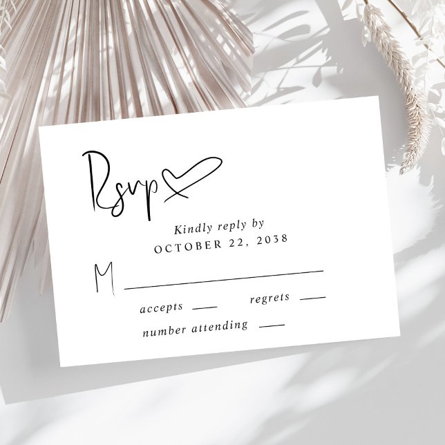 Cartão RSVP Casamento Chic Script (Criador carregado)