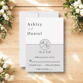 Cartão RSVP Casamento Chico De Cinzas Brancas E Negras De Mono