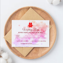 Casamento chinês aquarela flor de cerejeira vermel
