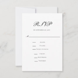 Cartão RSVP Casamento clássico clássico elegante