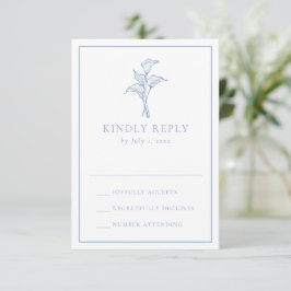Cartão RSVP Casamento Clássico com Lírio Calla Azul