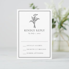 Cartão RSVP Casamento Clássico com Lírio de Calla