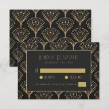 Casamento Clássico De Arte Dourada E Preta Elegant