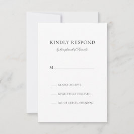 Cartão RSVP Casamento Clássico de Caligrafia Simples