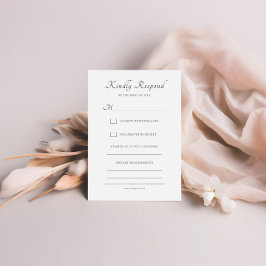 Cartão RSVP Casamento Clássico de Script de Caligrafia Elegant