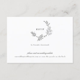 Cartão RSVP casamento clássico do monograma da cinza QR CODE B