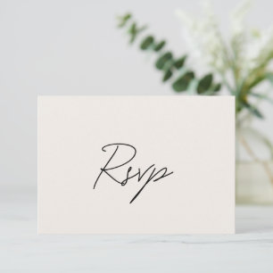 Cartão RSVP Casamento Clássico Elegante Beige