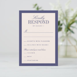 Cartão RSVP Casamento Clássico Elegante Roxo e Creme