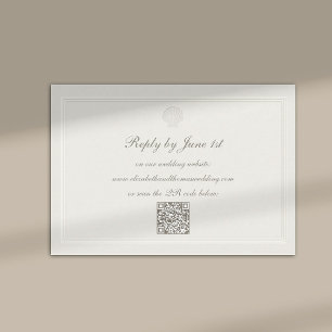 Cartão RSVP Casamento Clássico Moderno de Concha Costeira Náut