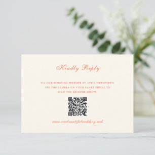 Cartão RSVP Casamento Clássico Moderno de Terracota Elegante