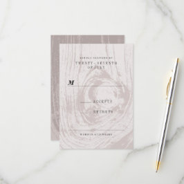 Cartão RSVP Casamento Clássico Moderno Rústico de Outono com T