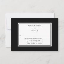 Casamento Clássico Moderno Simples Preto e Branco