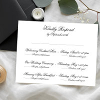 Casamento clássico preto e branco com vários event