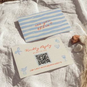 Cartão RSVP Casamento Código QR Desenhado à Mão Caprichoso