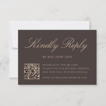 Casamento Código QR Marrom Elegante