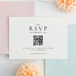 Cartão RSVP Casamento Código Qr Moderno Limpo 