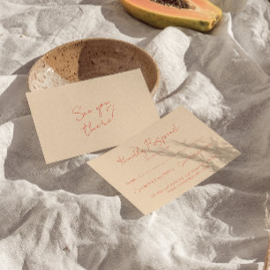 Cartão RSVP Casamento Colorido com Retros Brancos Modernos