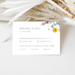 Cartão RSVP Casamento Colorido de Vintage<br><div class="desc">Apresentando nosso espantoso cartão RSVP de casamento, apresentando um design de flor silvestre minimalista com flores silvestres coloridas! Esta carta maravilhosa é a maneira perfeita de convidar seus convidados para RSVP para seu dia especial de estilo. O design é simples, mas elegante, com um toque de vintage que adiciona um...</div>