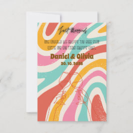 Cartão RSVP Casamento Colorido Minimalista