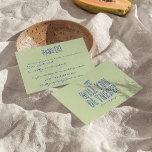 Cartão RSVP Casamento Colorido Retro Funky Escrito À Mão