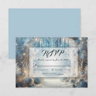 Cartão RSVP Casamento com a Floresta de Neve