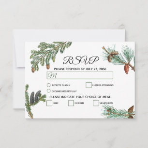 Cartão RSVP Casamento com a Floresta de Pinheiros Russos
