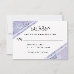 Cartão RSVP *~* Casamento com Abstrato de Glitter Elegante de 
