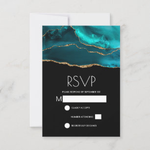 Cartão RSVP Casamento com Abstrato de Pedra de Pedra Moderna e