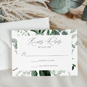 Cartão RSVP Casamento com Abundante Verdor