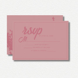 Cartão RSVP Casamento com Aquarela Floral Rosa