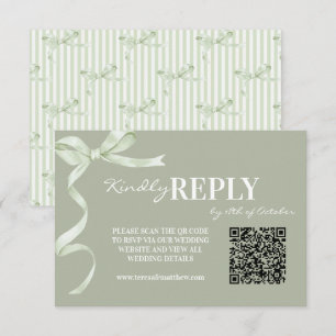 Cartão RSVP Casamento com Arco de Sage Elegante e Moderno