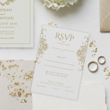 Casamento com Brasão Vintage Dinheiro Antigo Branc