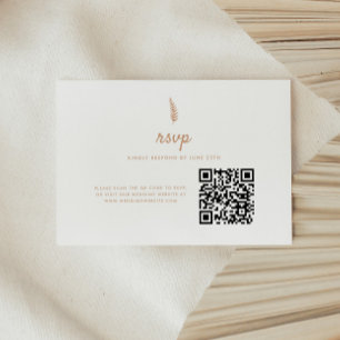 Cartão RSVP Casamento com Código QR de Folha de Cerca Moderna