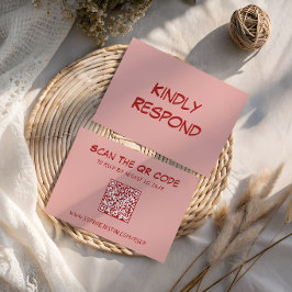 Cartão RSVP Casamento com Código QR Moderno