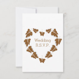 Cartão RSVP Casamento com Design de Borboletas Coloridas de Ch