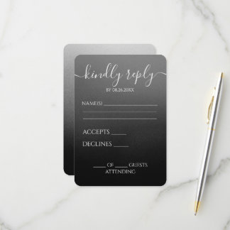 Cartão RSVP Casamento com Desvanecimento Ombré Minimalista Per