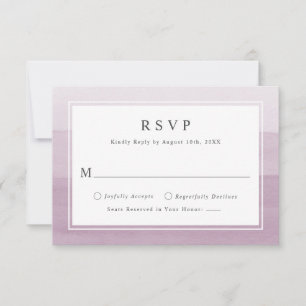 Cartão RSVP Casamento com Efeito Ombre em Aquarela de Ameixa M