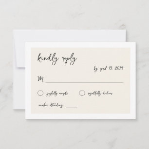 Cartão RSVP Casamento com Escrita à Mão Vintage Retro Moderno