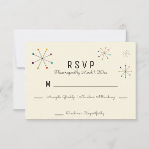 Cartão RSVP Casamento com Estilo de Vintagem Moderno do Século