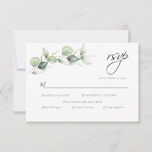 Cartão RSVP Casamento com Eucalipto em Aquarela