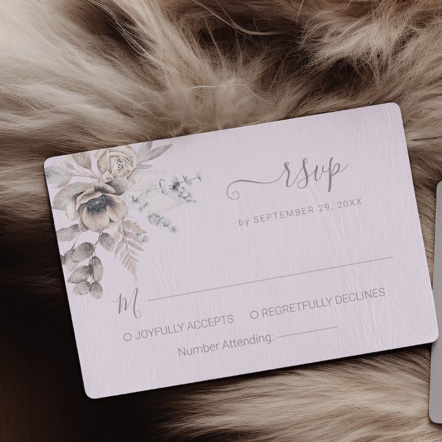 Cartão RSVP Casamento com Flor de Aquarela de Pastel Primavera (Criador carregado)