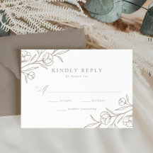 Casamento com Floral Esboçado Bege