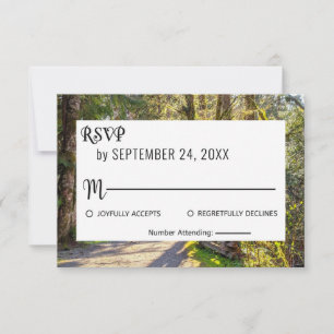 Cartão RSVP Casamento com fotos de árvores tropicais ao ar liv