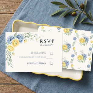Cartão RSVP Casamento com Jardim Country Francês e Hortênsia A