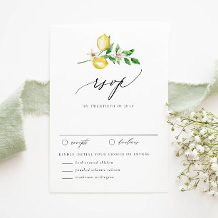 Cartão RSVP Casamento com Lemon Botânico e Jardim Verde